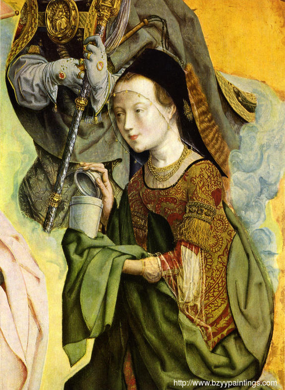 Fragment from The Master of Saint Bartholomew Altarpiece: Angels Agnes and Cecilia