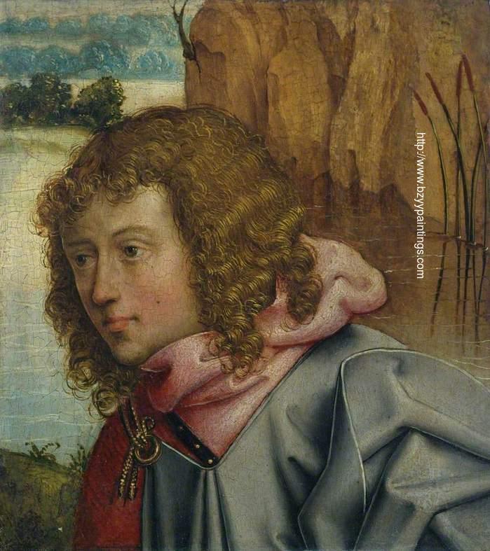 Head of a Saint Against a Landscape fragment) from the Master of Saint Bartholomew Altarpiece